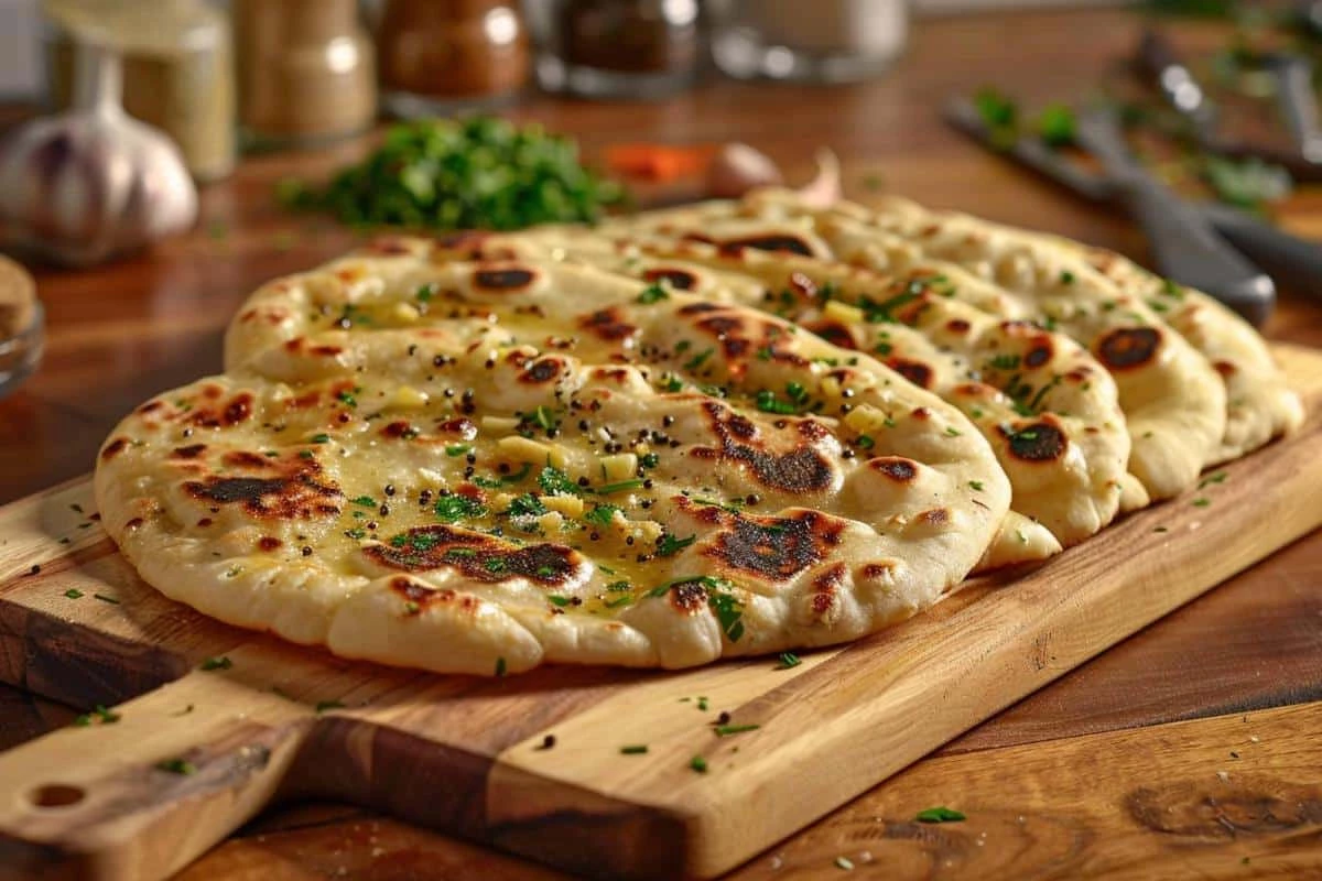 Naan au piment et à l'ail